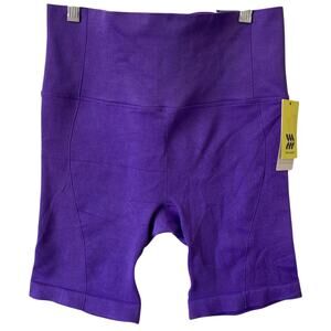 NEW ALL IN MOTION High Rise 6" Bike Shorts Purple Size Large Side Pockets